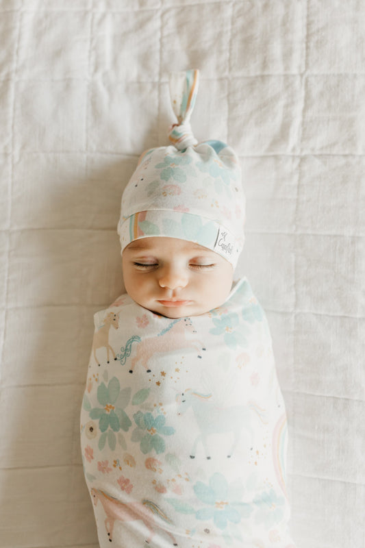 Copper Pearl Top Knot Hat Whimsy 0-4m l To Buy at Baby City
