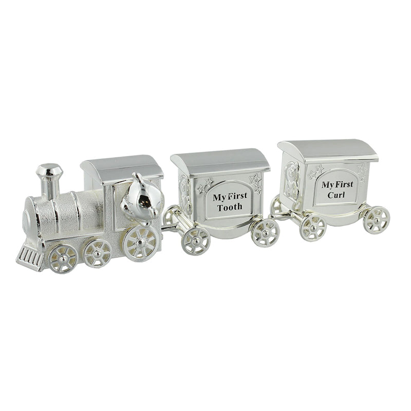 Silver Plated Train Carriage Tooth & Curl Set at Baby City