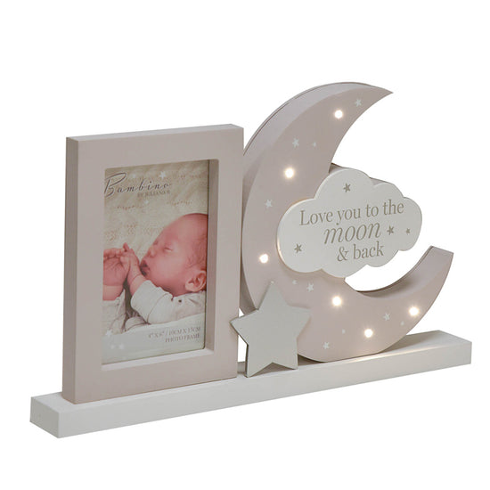 Bambino Light Up Moon Mantel Plaque Frame l Baby City UK Retailer