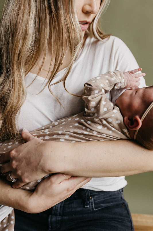 Copper Pearl Newborn Gown Fawn l Baby City UK Retailer