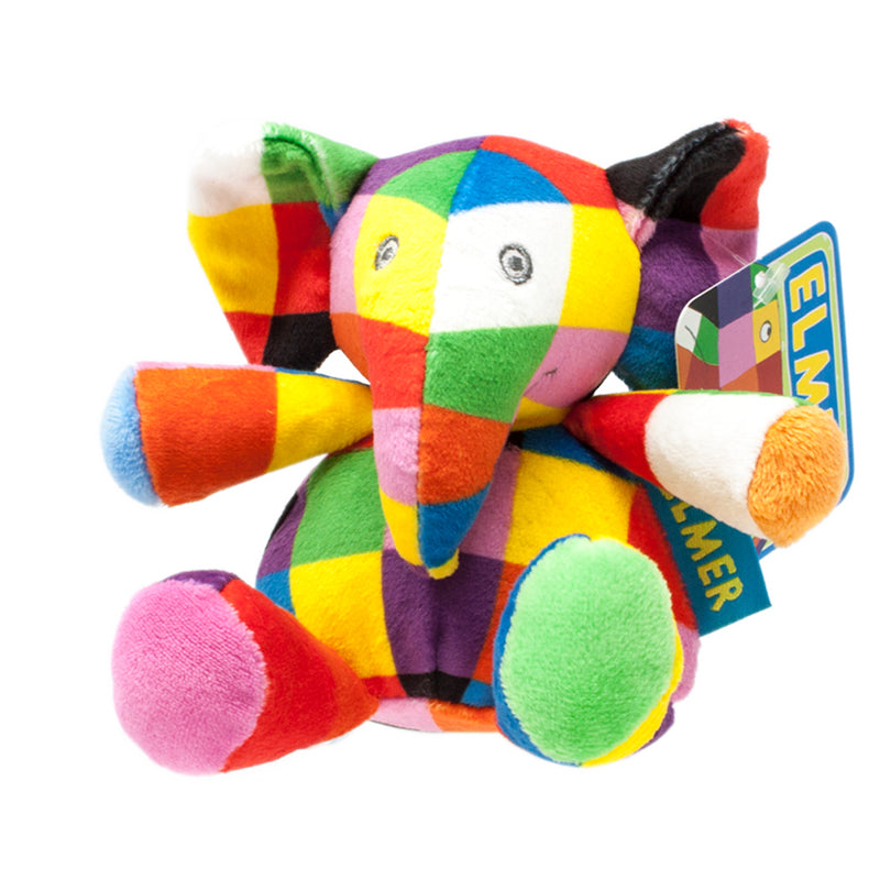 Elmer Plush Bean Rattle 12cm l Baby City UK Retailer