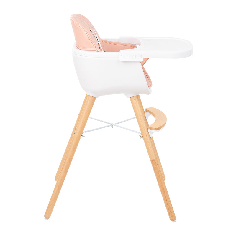 Kikka Boo Highchair Woody 2 In 1 Pink l Baby City UK Retailer