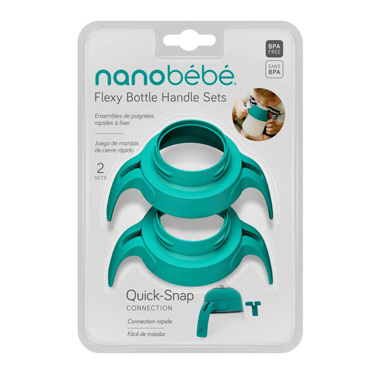 Nanobébé Bottle Handles Teal 2Pk l Baby City UK Retailer