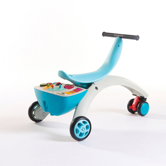Tiny Love 5 in 1 Here I Grow Walk Behind & Ride On Blue at Baby City