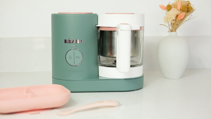 Béaba Babycook® Neo Baby Food Steamer Blender Eucalyptus l Available at Baby City