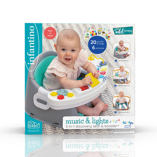 Baby City Retailer of Infantino Music & Lights 3-in-1 Discovery Seat & Booster