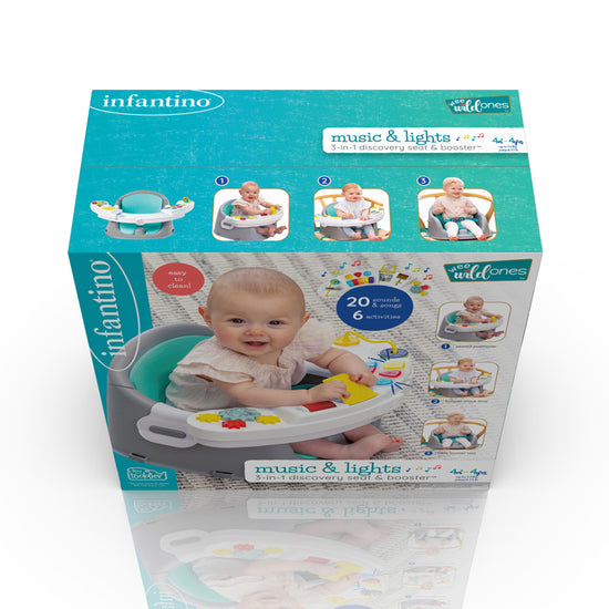 Load image into Gallery viewer, Baby City Stockist of Infantino Music &amp;amp; Lights 3-in-1 Discovery Seat &amp;amp; Booster
