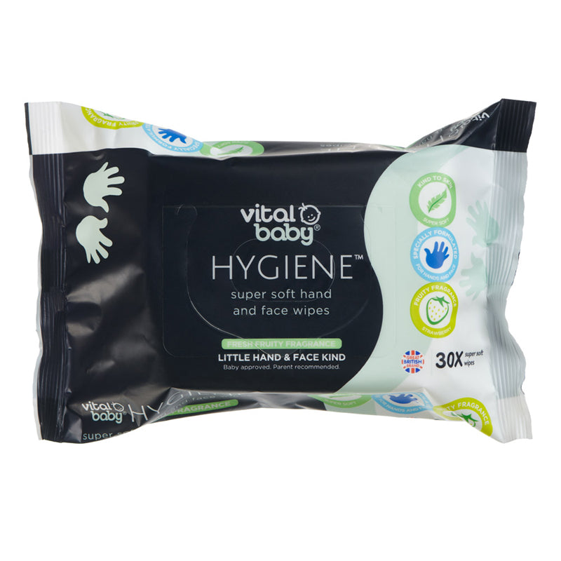 Vital Baby HYGIENE Super Soft Hand & Face Wipes Fruity Fragrance at Baby City