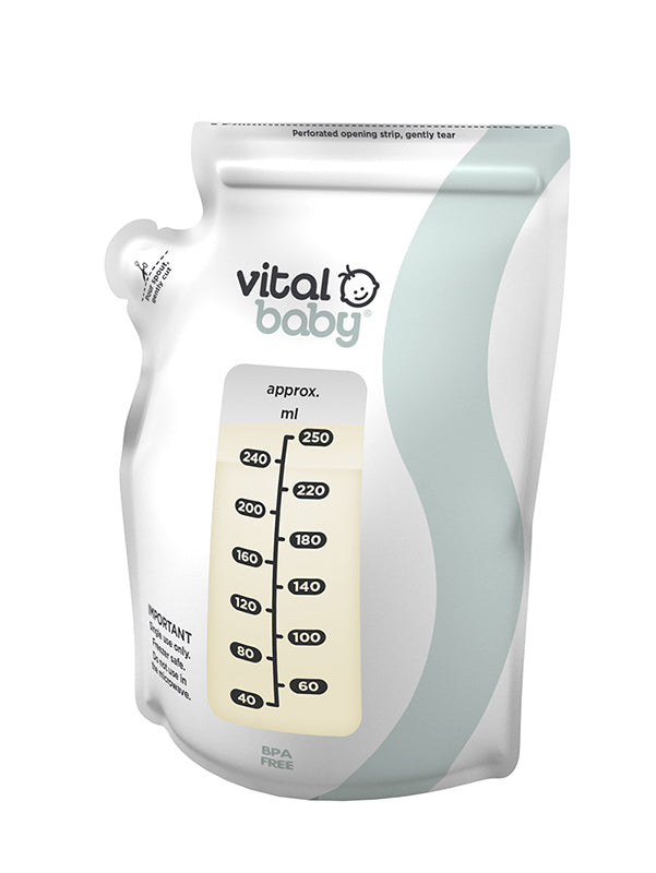 Vital Baby NURTURE Easy Pour Breast Milk Storage Bag 30Pk at Baby City