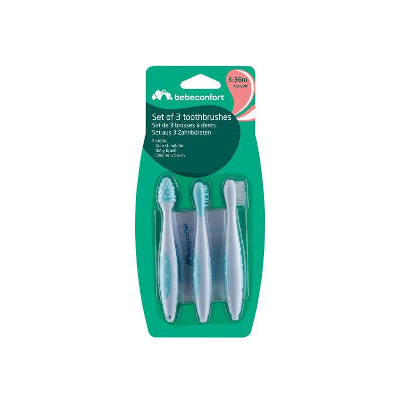 Bébéconfort Set of 3 Toothbrushes l Baby City UK Stockist