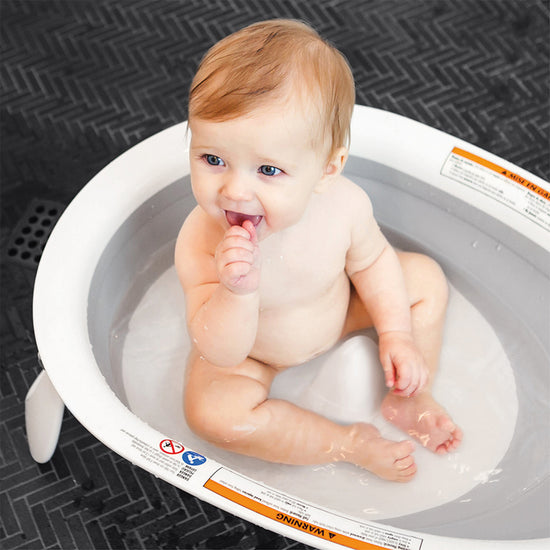 Boon NAKED™ 2-Position Collapsible Bathtub Grey l Baby City UK Stockist