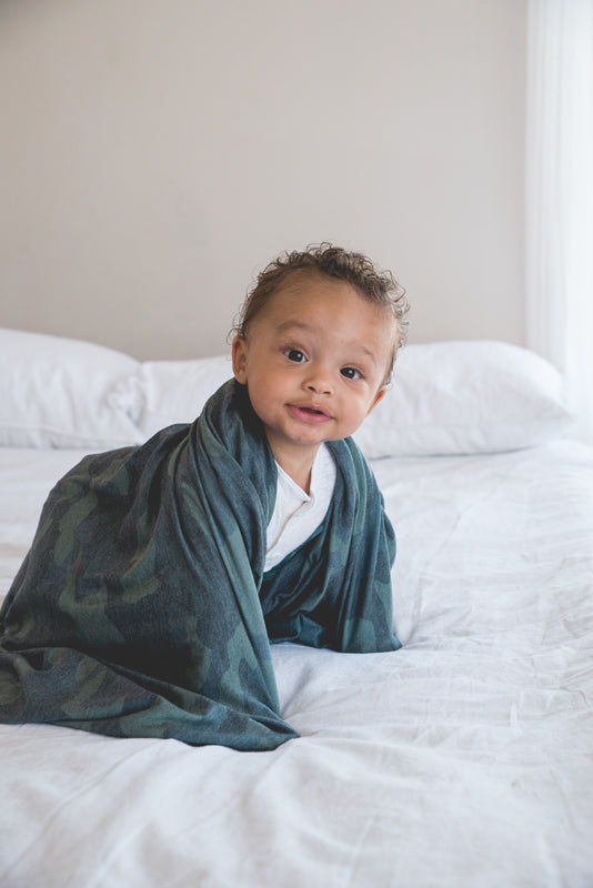 Copper Pearl Knitted Swaddle Blanket Hunter l Baby City UK Stockist