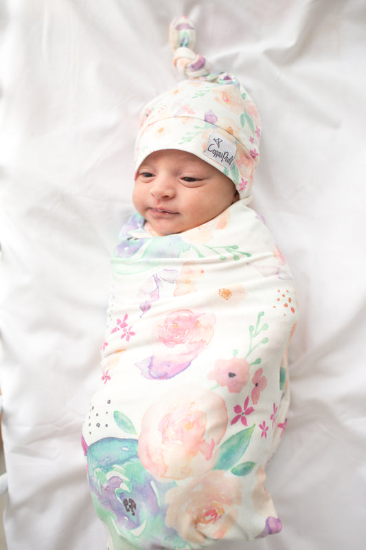 Copper Pearl Top Knot Hat Bloom 0-4m l To Buy at Baby City