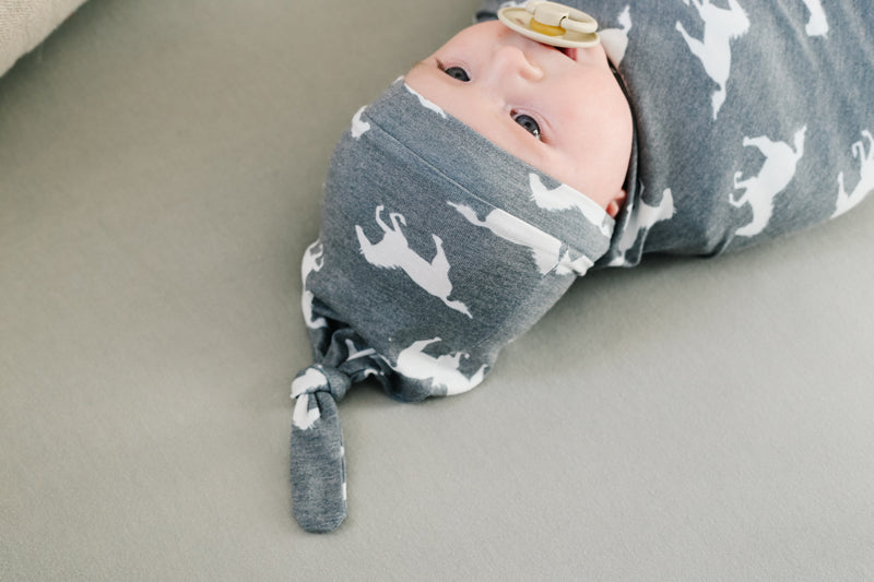 Copper Pearl Top Knot Hat Colt 0-4m l Baby City UK Stockist