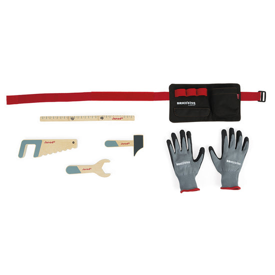 Janod Brico'Kids Tool Belt And Gloves Set l Baby City UK Stockist