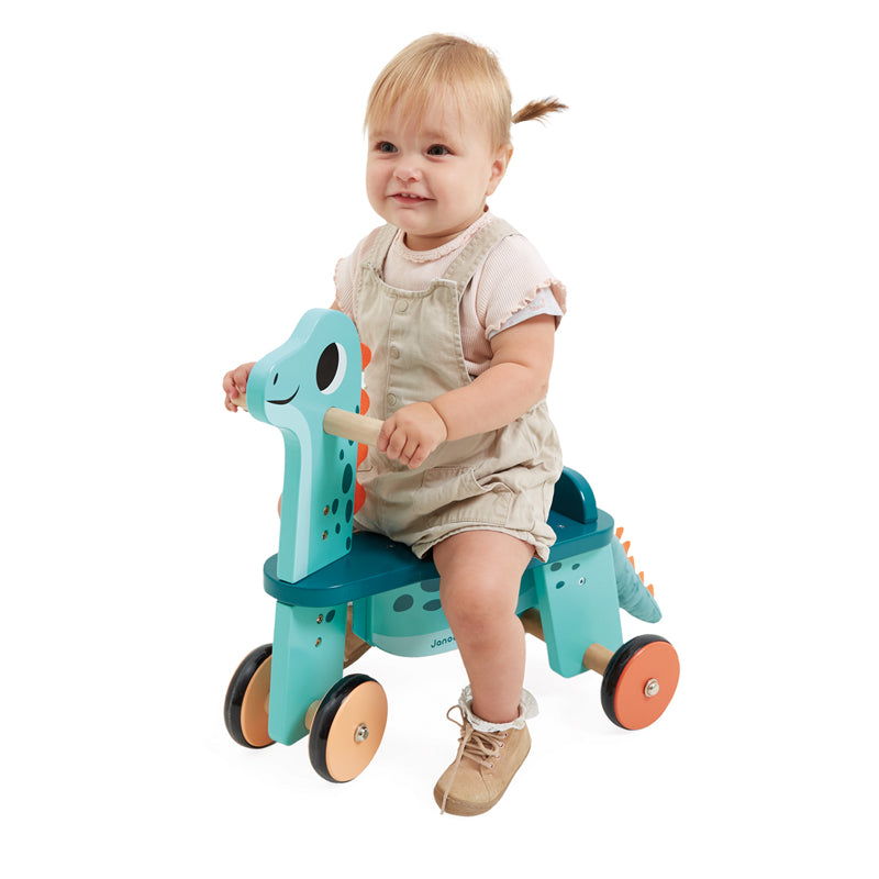 Janod Dino - Ride On Dino Portosaurus l Baby City UK Stockist