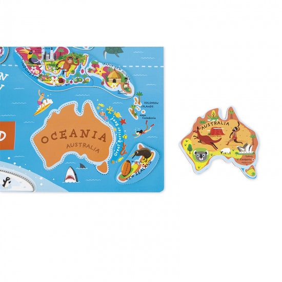 Janod Magnetic World Map Puzzle l Baby City UK Stockist