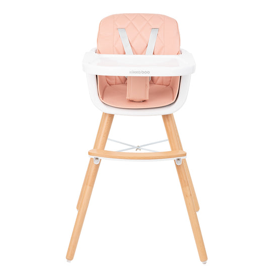 Kikka Boo Highchair Woody 2 In 1 Pink l Baby City UK Stockist