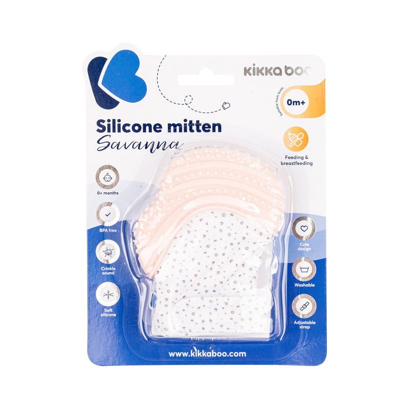 Kikka Boo Silicone Mitten Savanna Pink l Baby City UK Stockist