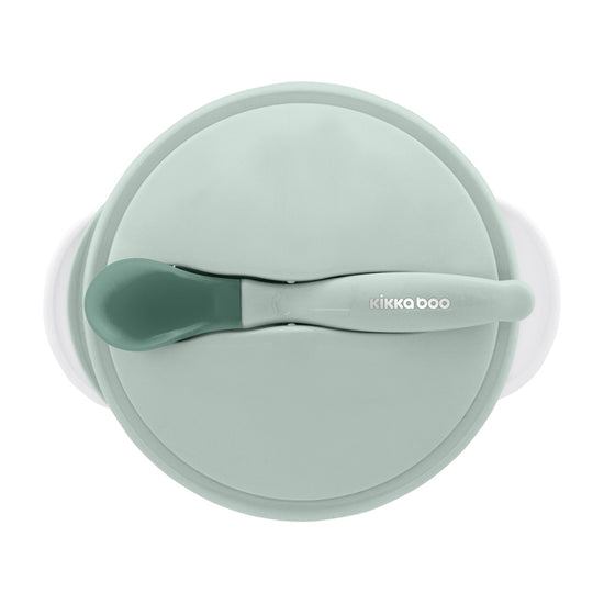 Load image into Gallery viewer, Kikka Boo Suction Bowl With Heat Sensing Spoon Mint l Baby City UK Stockist
