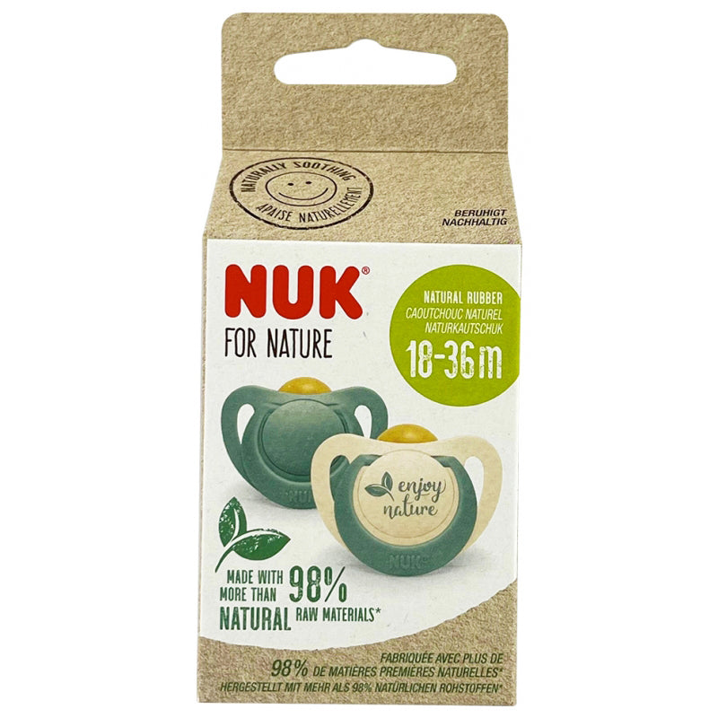 NUK For Nature Latex Soother 18-36m Aqua 2Pk l Available at Baby City
